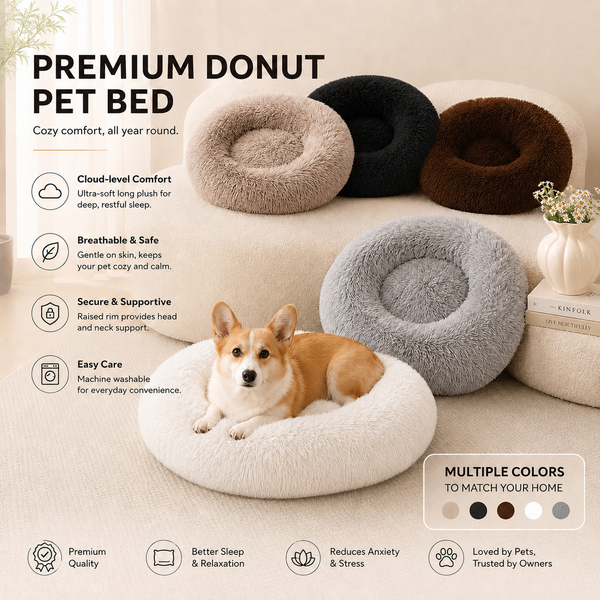 Premium Donut Pet Bed