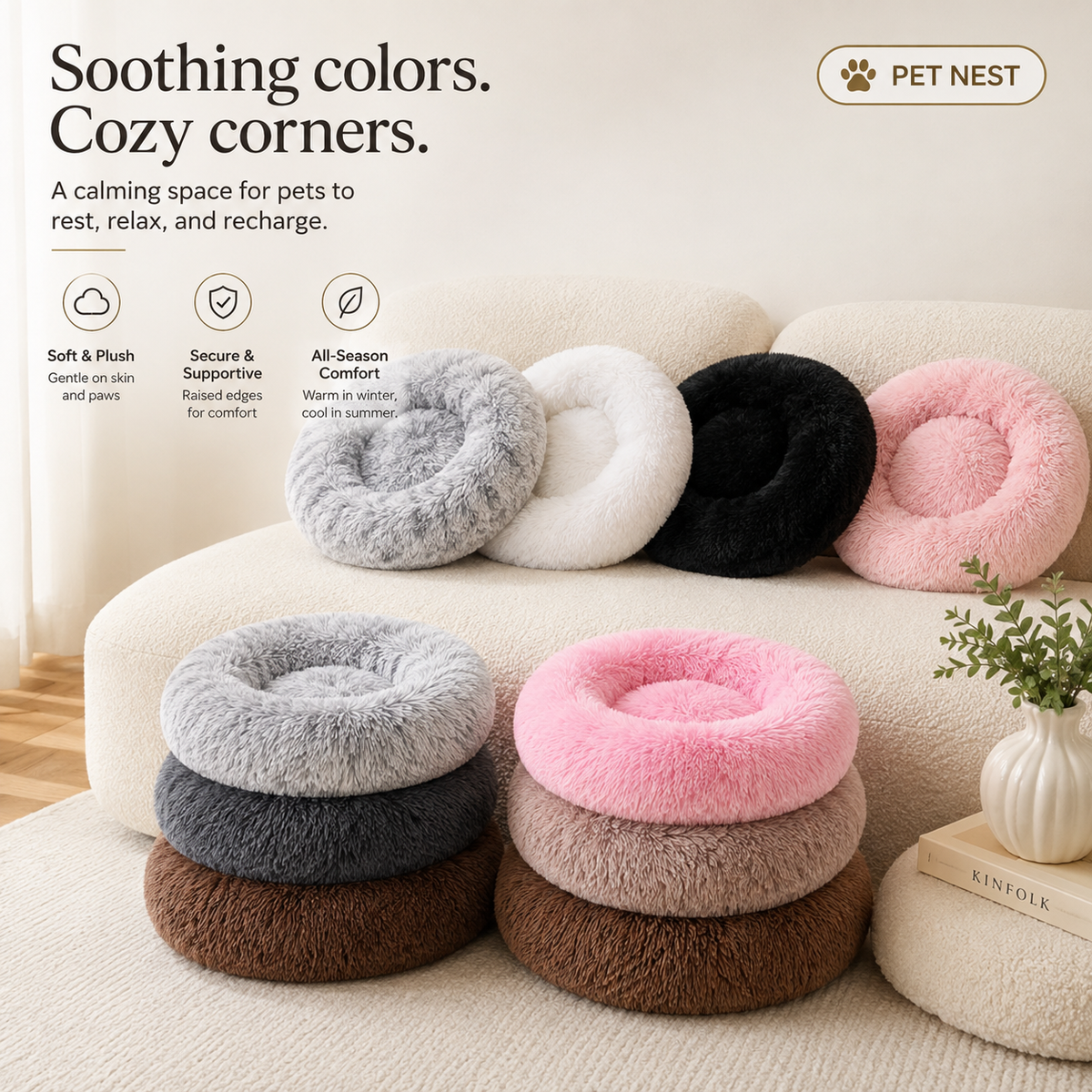 Premium Donut Pet Bed