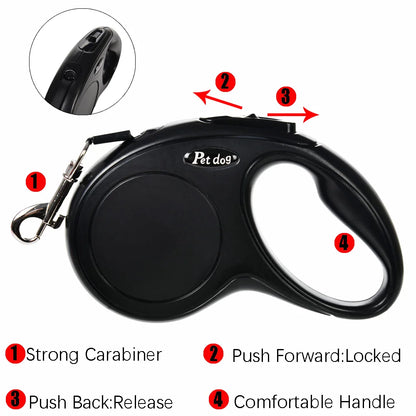 Pet Dog Leash for Small Medium Dogs Cats Walking Automatic Retractable Extending Puppy Solid Roulette Chihuahua Bulldog Supplies